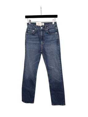 Citizens of Humanity High Rise Slim Straight Jeans in Dark Wash